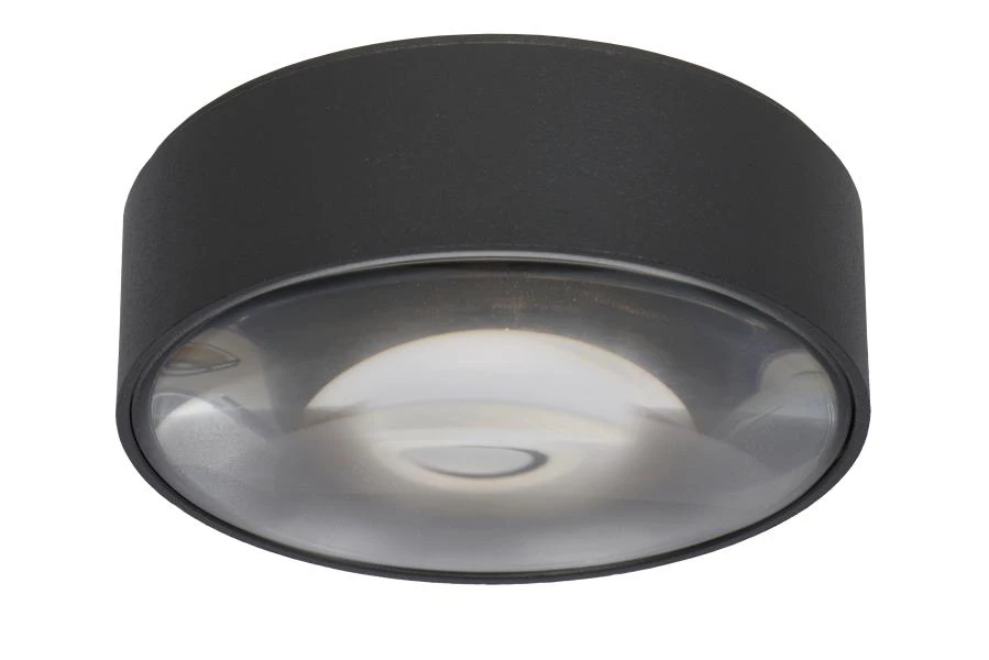 Lucide RAYEN - Ceiling spotlight Bathroom - Ø 10 cm - LED - 1x6W 3000K - IP65 - Black - off